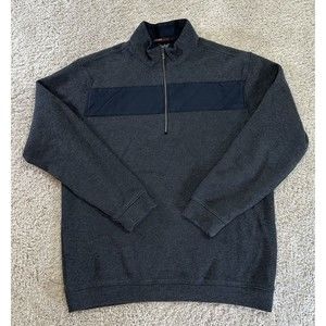 Tiger Woods Collection 1/4 Zip Pullover Mens Medium Gray Golf Knit Sweater